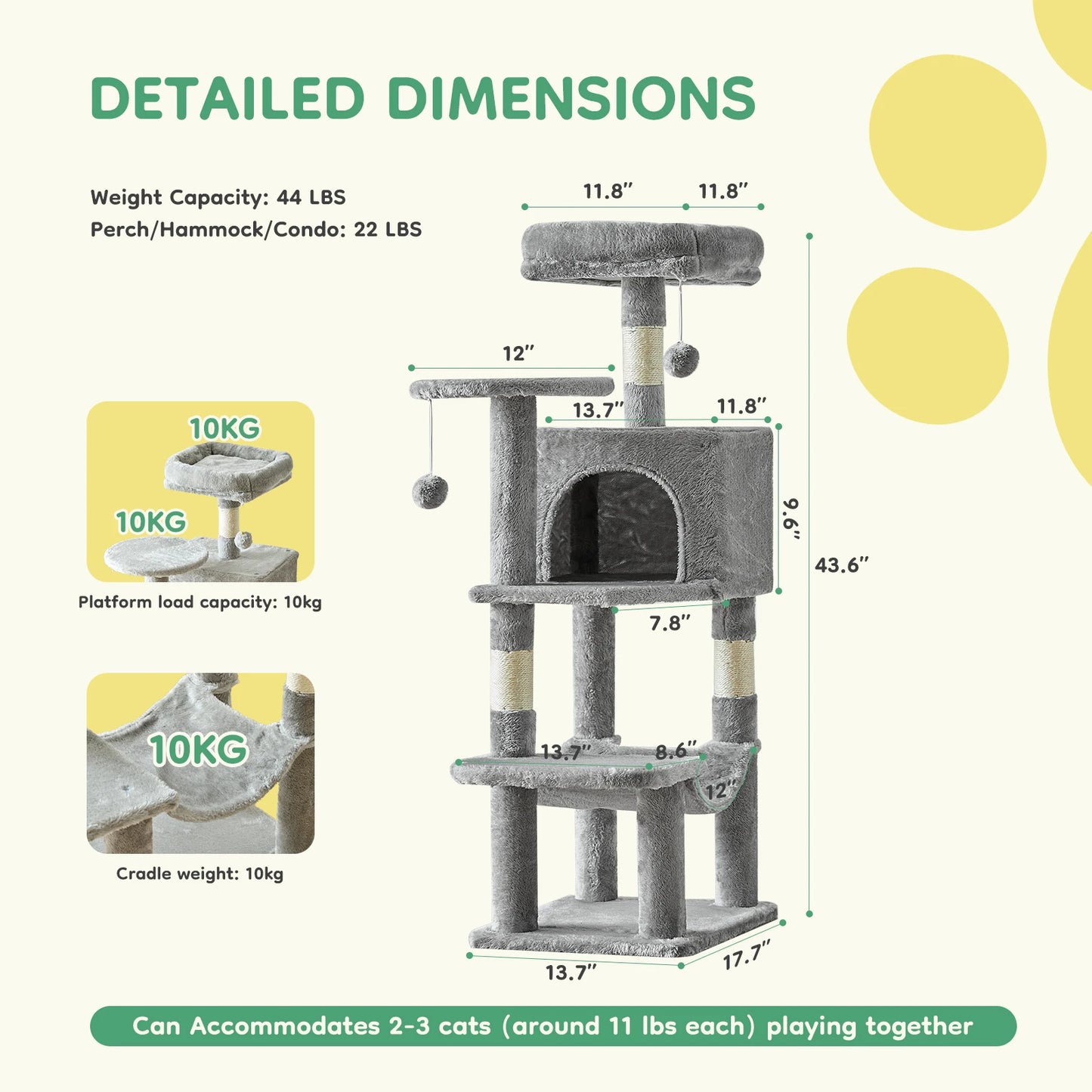 PurrMount Climbing Tower 43in